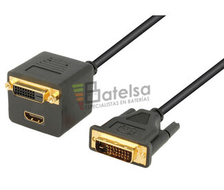 Adaptador DVI-D macho a DVI-D+HDMI hembras