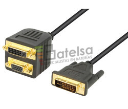 Adaptador DVI-I macho a DVI-I+VGA hembras