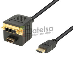 Adaptador HDMI macho a HDMI+DVI-D hembra