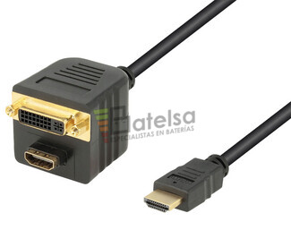 Adaptador HDMI macho a HDMI+DVI-D hembra