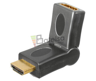 Adaptador HDMI macho - hembra con rotacin 180