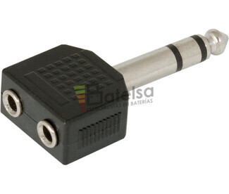 Adaptador jack macho 6.3mm a 2 hembras 3.5mm estreo