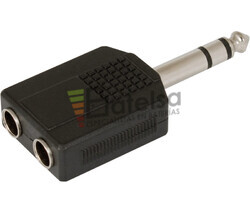 Adaptador jack macho de 6.3mm a 2 hembras 6.3mm estreo