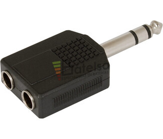 Adaptador jack macho de 6.3mm a 2 hembras 6.3mm estreo