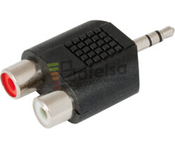 Adaptador jack macho estreo de 3.5mm a 2 hembras RCA