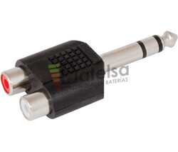 Adaptador jack macho estreo de 6.3mm a 2 hembras RCA