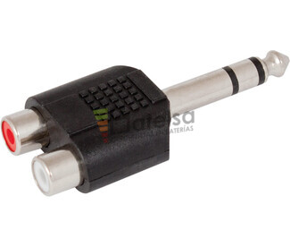 Adaptador jack macho estreo de 6.3mm a 2 hembras RCA