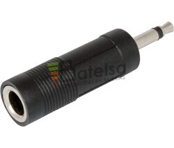 Adaptador jack macho mono de 3.5mm a hembra estreo 6.3mm