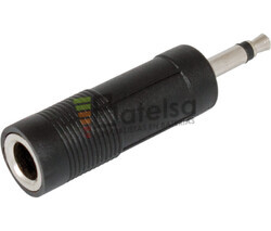 Adaptador jack macho mono de 3.5mm a hembra mono 6.3mm