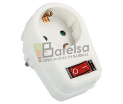 Adaptador red Schuko con interruptor