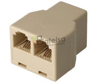 Adaptador RJ11 hembra a 2 hembras, beige