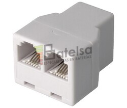 Adaptador RJ11 hembra a 2 hembras, blanco