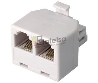 Adaptador RJ11 macho a 2 hembras, blanco