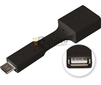 Adaptador USB-A hembra a micro USB macho, OTG mviles negro