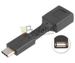 Adaptador USB-A hembra a USB-C macho, OTG mviles negro