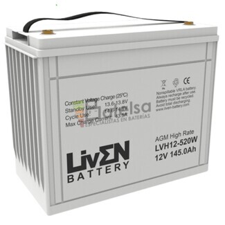 Batera 12 Voltios 145 Amperios Alta descarga LVH12-520W Liven