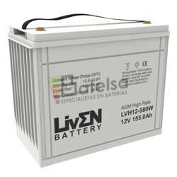 Batera 12 Voltios 155 Amperios Alta descarga LVH12-580W Liven