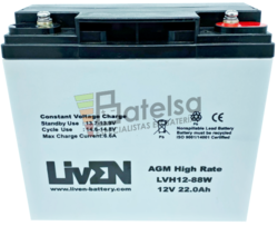 Batera 12 Voltios 22 Amperios LVH12-88 Liven Battery