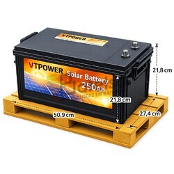 Bater�a 12 Voltios 250 Amperios Aplicaci�n Solar VT-250 VT Power