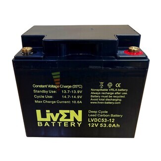 Batera 12 voltios 53 amperios ms autonoma LVDC53-12 movilidad