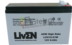 Batera 12 Voltios 6 Amperios LVH1221W