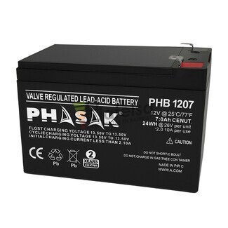 Batera 12 Voltios 7,2 Amperios Phasak PHB-1207
