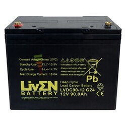Bater�a Liven Battery LVDC90-12 | 12 voltios 90 amperios Ciclo Profundo