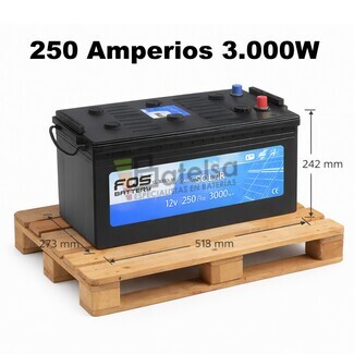 Bater�a 12V 250Ah Solar FQS250-12 con Mantenimiento para Energ�a Solar