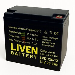 Batera 12V 26Ah LVDC26-12, Potencia segura para UPS domsticos y comerciales