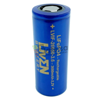 Batera 26650 LiFePO4 3.2V 3.600mAh