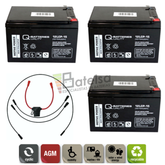 Batera 36 Voltios 15 Amperios Movilidad C-Cables Q-Batteries