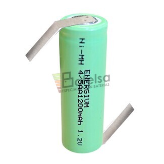 Batera 4-5AA 1,2 Voltios 1.200 mAh con lengetas soldar