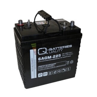 Batera 6 Voltios 210 Amperios QBatteries 6AGM225 Sin Mantenimiento