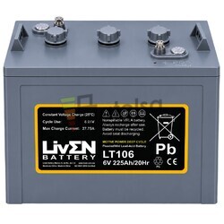 Bater�a 6 voltios 225 Amperios Tracci�n LT106 Liven Battery