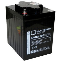 Batera AGM 6 Voltios 245 Amperios QBatteries 6AGM180 Sin Mantenimiento