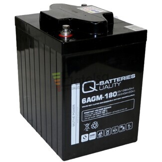 Batera AGM 6 Voltios 245 Amperios QBatteries 6AGM180 Sin Mantenimiento