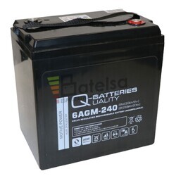 Batera AGM 6 Voltios 268 Amperios QBatteries 6AGM240 Sin Mantenimiento