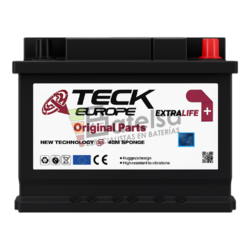 Bater�a arranque 12 Voltios 60 Amperios Teck Europe TEX6000 + Derecha