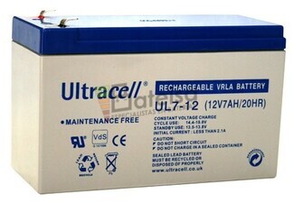 Batera de Agm Ultracell 12 Voltios 7 Amperios 151mm x 65mm x 94mm