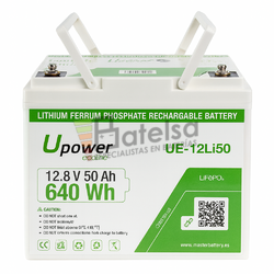 Batera de litio 12,8 V 50 Ah UPower UE-12Li50