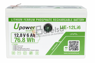 Bateria de litio 12,8 V 6 Ah UPower UE-12Li6