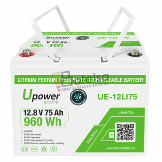 Batera de litio 12,8 V 75 Ah UPower UE-12Li75