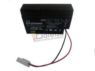 Batera de Plomo 12 Voltios 0,8 Amperios U-POWER UP0.8-12