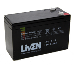 Bateria de plomo AGM 12 Voltios 7,2 Amperios Liven Battery LV7.2-12