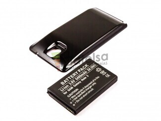 Bateria Galaxy Note 3, Li-ion, para telefonos Samsung, 3,8V, 6400mAh, 24,3Wh, tapa color negro