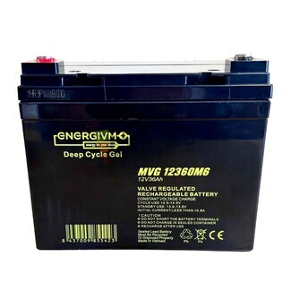 Batera Gel 12 Voltios 36 Amperios Deep Cycle Energivm MVG12360M6