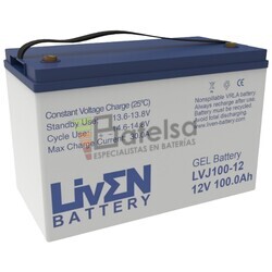 Batera Gel Solar 12 Voltios 100 Amperios Liven LVJ100-12