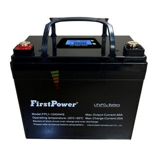Batera Litio 12 Voltios 40 Amperios Display LCD FPLI12-40AH