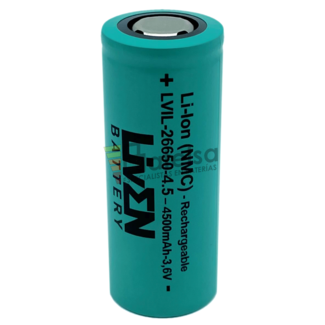 Batera Litio 26650 3.6 Voltios 4.500 mAh