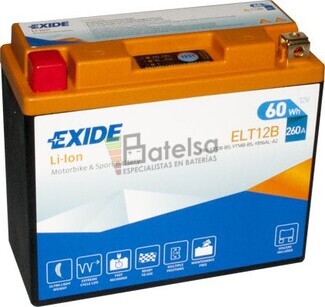 Batera Litio Moto ELT12B Exide 12V 5A